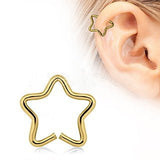 Gold Star Shaped Cartilage Earring by Fashion Hut Jewelry