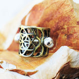 Antique Gold Flower Pentagram Cartilage Ear Cuff by Fashion Hut Jewelry