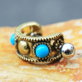 Antique Gold Plated Turquoise Cartilage Cuff Earring by Fashion Hut Jewelry