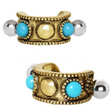Antique Gold Plated Turquoise Cartilage Cuff Earring by Fashion Hut Jewelry