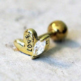 Gold Lovely Heart Cartilage Earring by Fashion Hut Jewelry