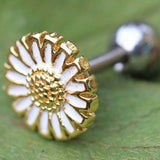 Gold Wild Yellow Daisy Cartilage Earring by Fashion Hut Jewelry