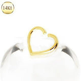 14Kt Yellow Gold Heart Shaped Cartilage Earring by Fashion Hut Jewelry