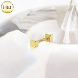 14Kt Yellow Gold Cubed Cartilage Earring by Fashion Hut Jewelry