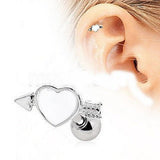 316L Surgical Steel Arrow Through Your Heart Cartilage Earring by Fashion Hut Jewelry