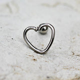 316L Stainless Steel Love Struck Heart Cartilage Earring by Fashion Hut Jewelry