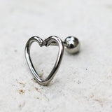 316L Stainless Steel Love Struck Heart Cartilage Earring by Fashion Hut Jewelry