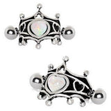 316L Stainless Steel Medieval Design Heart Crown Cartilage Cuff Earring by Fashion Hut Jewelry