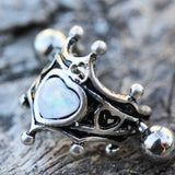 316L Stainless Steel Medieval Design Heart Crown Cartilage Cuff Earring by Fashion Hut Jewelry