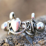 316L Stainless Steel LOVE Script with Heart Cartilage Ear Cuff by Fashion Hut Jewelry
