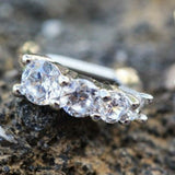 316L Stainless Steel Cascading CZ Cartilage Clicker Earring by Fashion Hut Jewelry