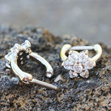 316L Stainless Steel CZ Flower Cartilage Clicker Earring by Fashion Hut Jewelry