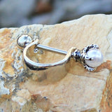 316L Stainless Steel Dragon's Orb Cartilage Cuff Earring by Fashion Hut Jewelry