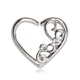 Jeweled Ornate Heart Annealed Cartilage Earring by Fashion Hut Jewelry