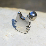 316L Stainless Steel Cat Cartilage Earring by Fashion Hut Jewelry