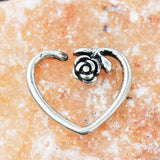 316L Stainless Steel Rose Heart Cartilage Earring by Fashion Hut Jewelry