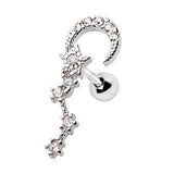 316L Stainless Steel Moon and Star Sign Cartilage Earring by Fashion Hut Jewelry