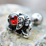 316L Stainless Steel Ruby Red Jeweled Elephant Cartilage Earring by Fashion Hut Jewelry