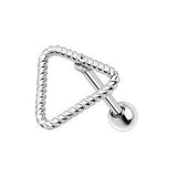 316L Stainless Steel Twisted Triangle Cartilage Earring by Fashion Hut Jewelry