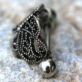 316L Stainless Steel Ornate Butterfly Cartilage Cuff Earring by Fashion Hut Jewelry