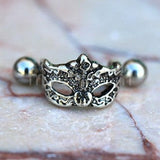 316L Stainless Steel Venetian Mask Cartilage Cuff Earring by Fashion Hut Jewelry