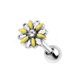 316L Stainless Steel Yellow Daisy Cartilage Earring by Fashion Hut Jewelry