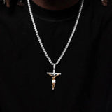 Custom Enamel Crucifix Pendant in 925 Sterling Silver 