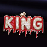 Custom Iced Out Magma Drip Letter Pendant 