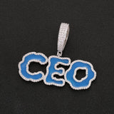 Custom Iced Paiting Font Name Pendant for Cuban Link Chain 