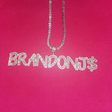 Custom Name Baguette Letters Pendant 
