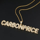 Custom Name Iced Bubble Letter Pendant 18k Gold CUSTOM 
