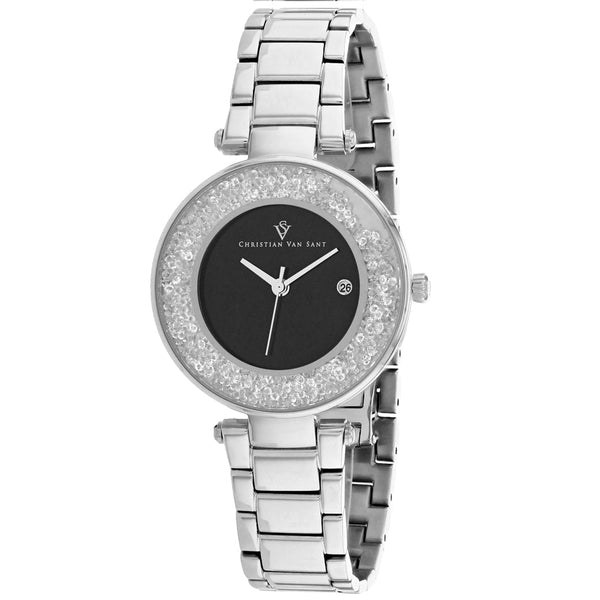 Christian Van Sant Women's Dazzle Black Dial Watch - CV1211 by Balec Group