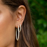 CZ Thin Round Hoop Earring by By Adina Eden