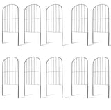 10Pcs Decorative Garden Fence Rustproof Iron Wire Arched Fence Animal Barrier Border 12.59” Width 23.93” Length For Yard Landscape Patio Outdoor Decor