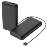 10000mAh Power Bank Portable Phone Charger External Battery Pack with LT & Type-C Double-ended Cable Type-C USB Cable Fit For IOSPhone 14 Android And