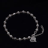 Daisy Flower Anklet Hanging Heart Charm by Fashion Hut Jewelry