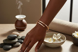 Handmade Adjustable 10 Gauge Copper Hammer Textured Overlap Bangle