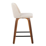 Toriano - Mid Century Modern Fixed Height Counter Stool With Swivel & Square Footrest (Set of 2) by Couch.com