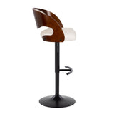 Pino - Mid Century Modern Adjustable Barstool With Swivel With Rounded T Footrest (Set of 2) by Couch.com