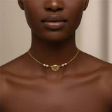 As Seen on Molly Ringwald Gold Filled Pearl Choker Necklace