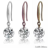 Diamond in the Sky Naked Crystal Drilled Diamond Earrings on Sterling Silver Hooks