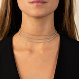 Thin Diamond Tennis Choker 14K by By Adina Eden