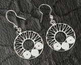 Woven Earring Handmade Wire Wrapped Silver Woven Comfortable Artisan Earring