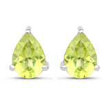 1.33 Carat Genuine Peridot .925 Sterling Silver Earrings