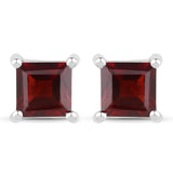 1.66 Carat Genuine Garnet .925 Sterling Silver Earrings