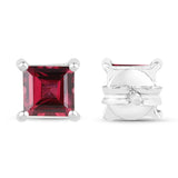 1.77 Carat Genuine Rhodolite .925 Sterling Silver Earrings