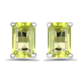 1.10 Carat Genuine Peridot .925 Sterling Silver Earrings