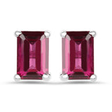 1.50 Carat Genuine Rhodolite .925 Sterling Silver Earrings