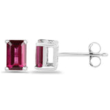 1.50 Carat Genuine Rhodolite .925 Sterling Silver Earrings