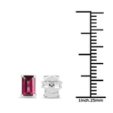 1.50 Carat Genuine Rhodolite .925 Sterling Silver Earrings